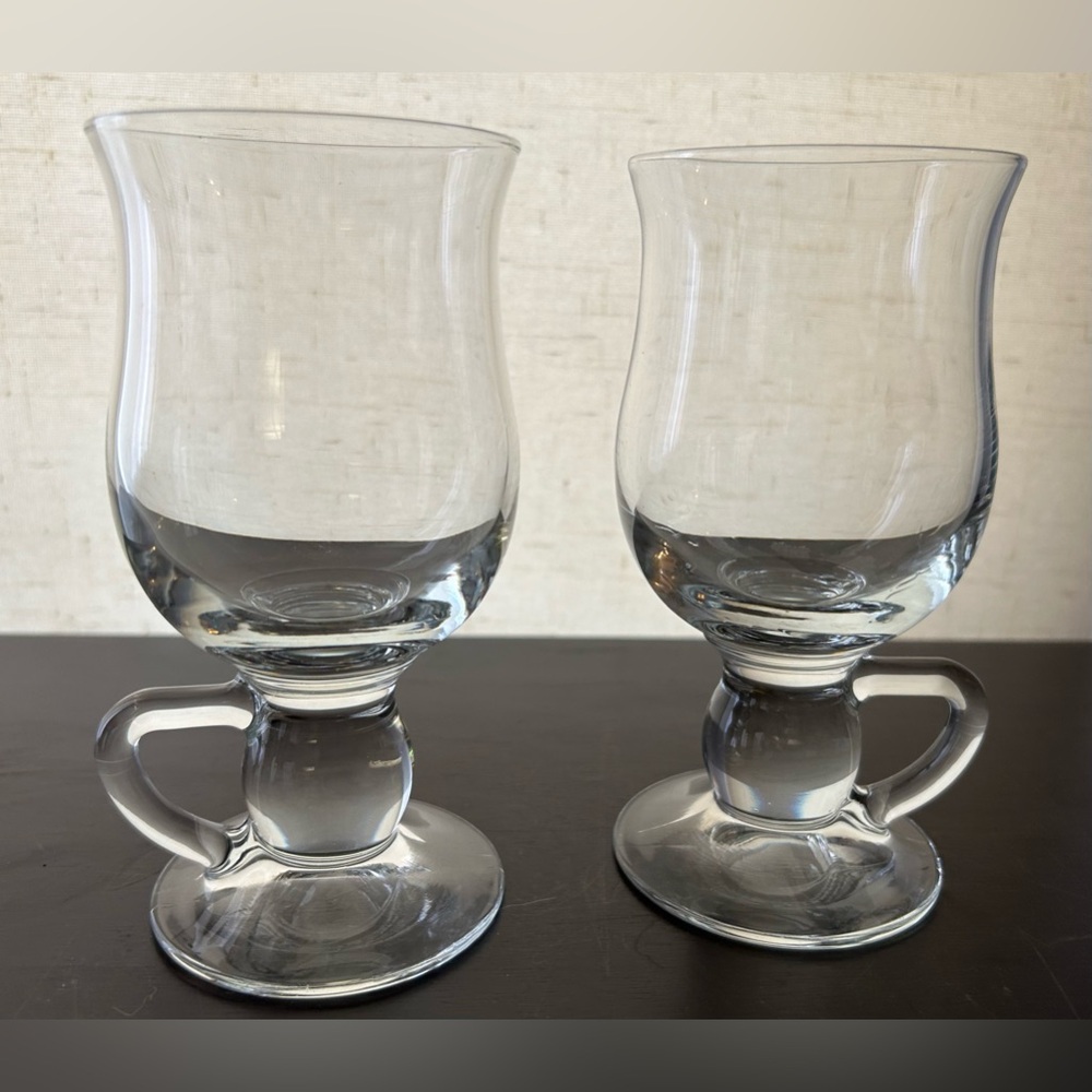 2 Pasabahce Glass Irish Coffee Mugs.